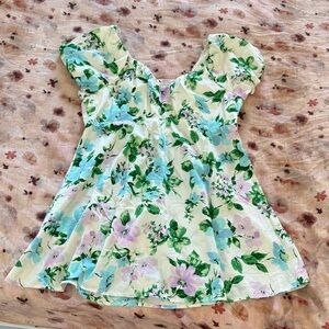 Puff Sleeve Floral Dress